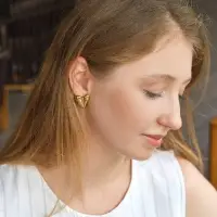Набор серьги "Сердце" нежность, цвет золото