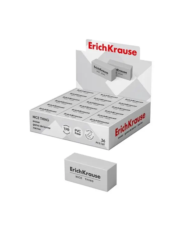 Ластик Erich Krause, Nice Thing, 40 х 19 х 15 мм, средней жёсткости, гипоаллергенный Ластик Erich Krause, Nice Thing, 40 х 19 х 15 мм, средней жёсткости, гипоаллергенный