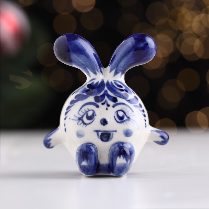 Ёлочная игрушка Ёлочная игрушка "Зайка Шарик", гжель