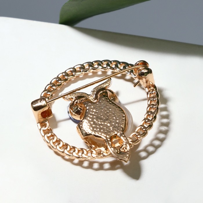 Брошь «Кошачий глаз» сова, цветная в золоте Брошь «Кошачий глаз» сова, цветная в золоте