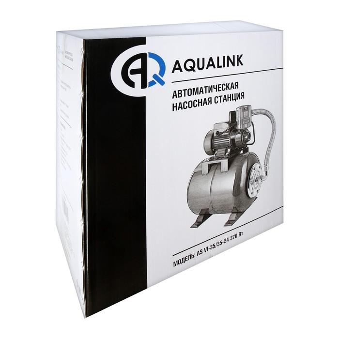 Насосная станция AQUALINK AS VI-35/35-24, 370 Вт, 35 л/мин, напор 35 м, бак 24 л Насосная станция AQUALINK AS VI-35/35-24, 370 Вт, 35 л/мин, напор 35 м, бак 24 л