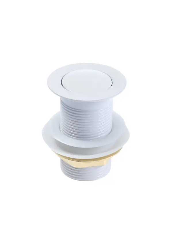 Донный клапан ZEIN engr, маленькая кнопка, без перелива, нержавеющая сталь, белый