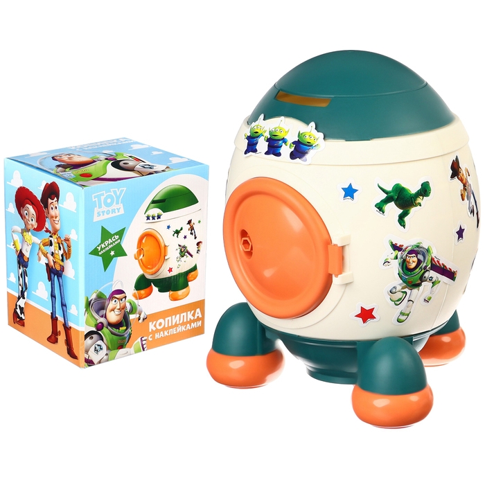 Копилка ракета с набором наклеек, 22,5 см х 18,5 см х 17,5 см,  Копилка ракета с набором наклеек, 22,5 см х 18,5 см х 17,5 см, "Игрушки", История игрушек
