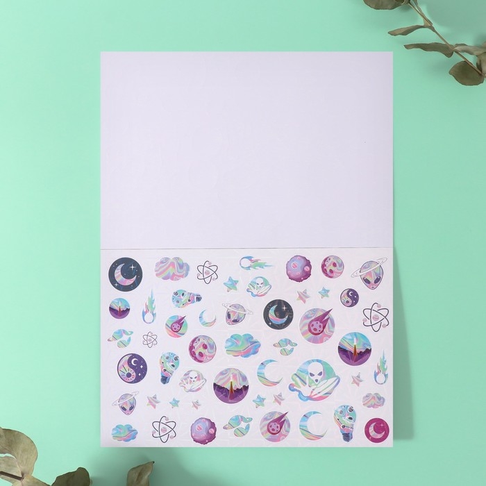 Наклейки в книжке Наклейки в книжке "Космография" + 3 фона голография 20,7х14,2 см