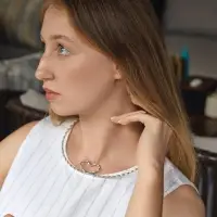 Набор 2 предмета: чокер, браслет &laquo;Обруч&raquo;, сердце, цвет серебро