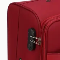 Чемодан на колёсах TEXTURA, кодовый замок, с увеличением, 42&times;26&times;68 см, 24", красный