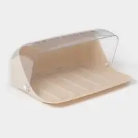 Хлебница Альтернатива &laquo;Изобилие&raquo;, 32&times;25.5&times;15 см, пластик, светло-бежевая