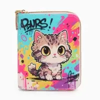 Кошелек дет 07-01-01 Июнь2546 кот, 8,5*2,5*10,5 см, 2 отд+отд/молн, д/карт, разноцветный