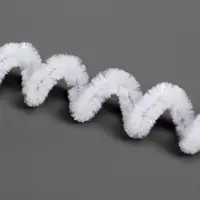 Синельная проволока, набор 50 шт., белая с люрексом, 30 см