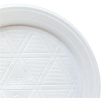 Тарелка одноразовая Комус d 165 мм, бел., ПП, 100шт./уп