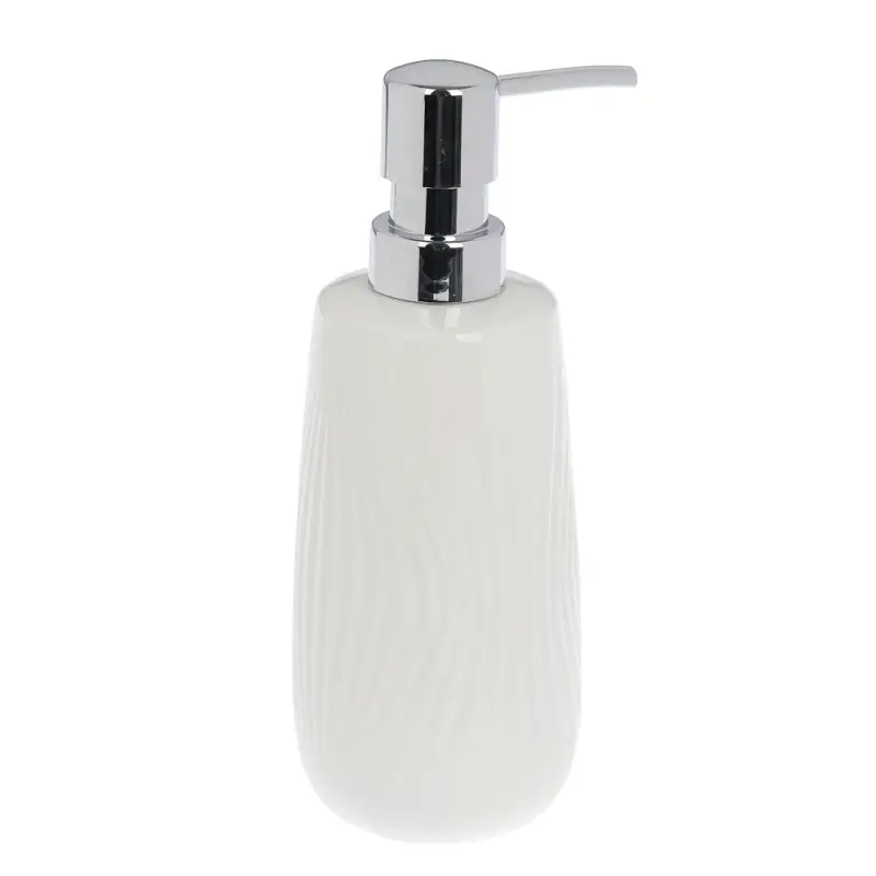 Диспенсер для жидкого мыла тм VETTA Тиволи, 240мл, керамогранит, белый, 7,3x7,3x18,5см