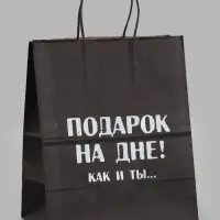 Подарочный пакет &laquo;Твой подарок на дне как и ты&raquo;, 24&times;14&times;28 см, крафт