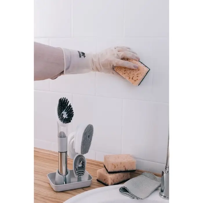 Набор губок для мытья посуды Raccoon &laquo;Лофт&raquo;, 3 шт., 9&times;6.5&times;3.5 см, крупнопористый поролон, бежевый