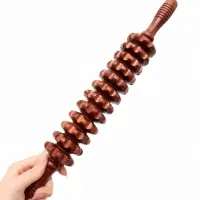 Массажёр-скалка, 12 колёс, 44&times;5.5 см, дерево