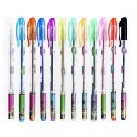 Набор гелевых ручек, 12 цветов, металлик, узел 0.7 мм, в блистере на кнопке