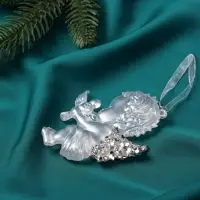 Ёлочная игрушка &laquo;Зимнее волшебство. Ангелочек с голубем&raquo; пластик, 10&times;7 см, белый