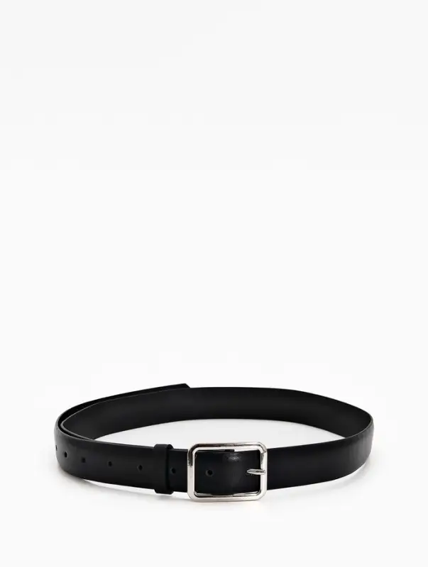 Ремень жен 05-01-02-01, Июнь2505, 3*0,3*110 см, без винта, пряж мат металл, 1 прокол, черный   10903