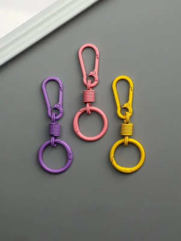 Брелок металл "Карабин с пружиной" цветной МИКС 3,8х1,8х0,9 см длина 9 см
