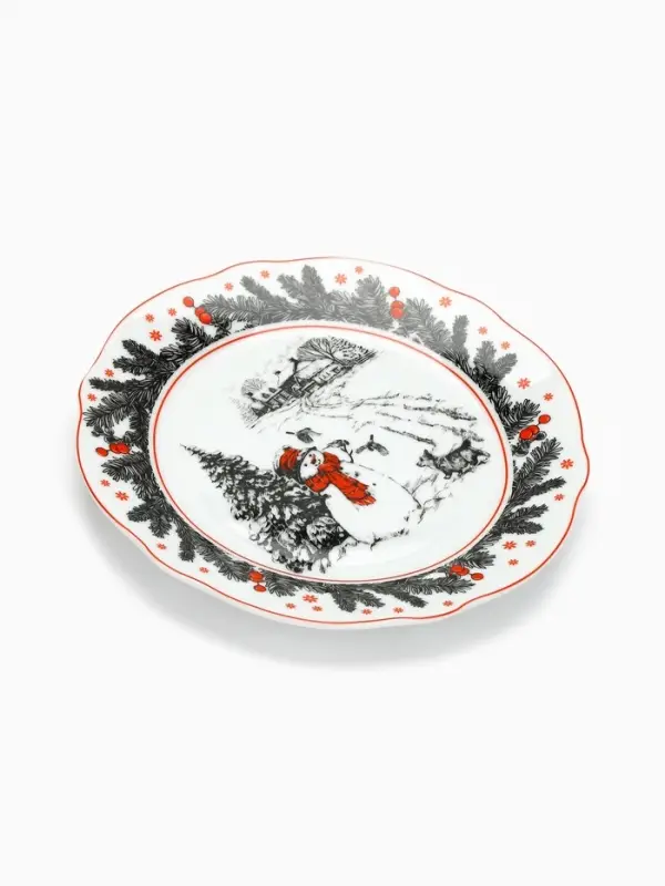 Тарелка плоская новогодняя &laquo;Снеговик&raquo;, d=19 см