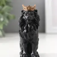 Фигура «Лев в короне», 9×4×6.5 см, чёрная