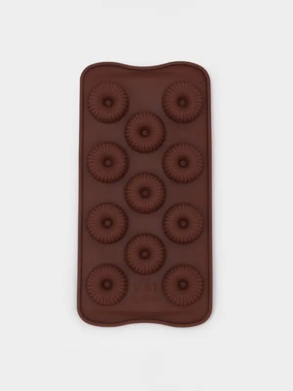 Форма для конфет и шоколада Доляна &laquo;Колечко.Риб&raquo;, силикон, 21&times;10.5&times;1.8 см, 11 ячеек, коричневая
