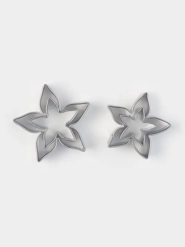 Формы для печенья &laquo;Лепестки розы&raquo;, набор 4 шт., металл, серебристые