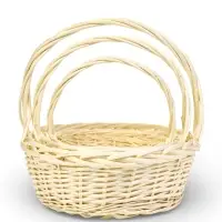 Набор корзин 3 шт ИВА 35x35x14 30x30x12 25х25x11 см ПЛЕТ ручка h=20/18/16 см