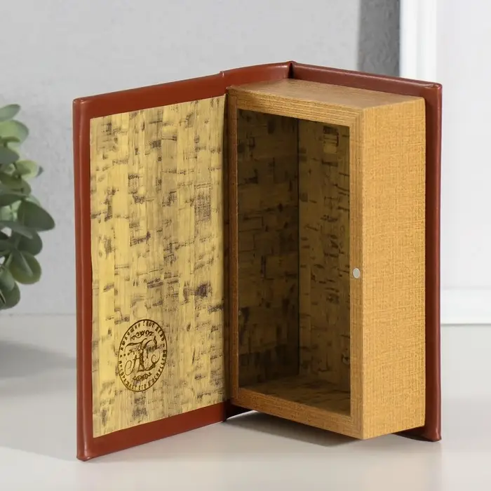 Шкатулка - книга &laquo;Семейный бюджет&raquo;, дерево, искусственная кожа, тиснение, 21&times;13&times;5 см