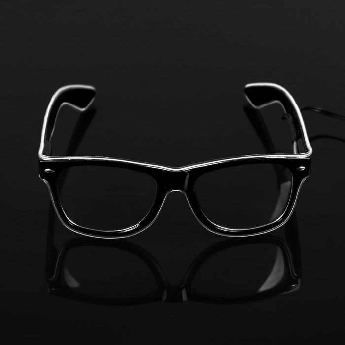 Светодиодные очки Светодиодные очки "Классика", 14.5x5.2x14 см, ААx2 (не в компл.), 3 режима, БЕЛЫЙ