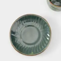 Чашка с блюдцем &laquo;Флора 2&raquo;, 13&times;13&times;9 см, керамика, зелёная