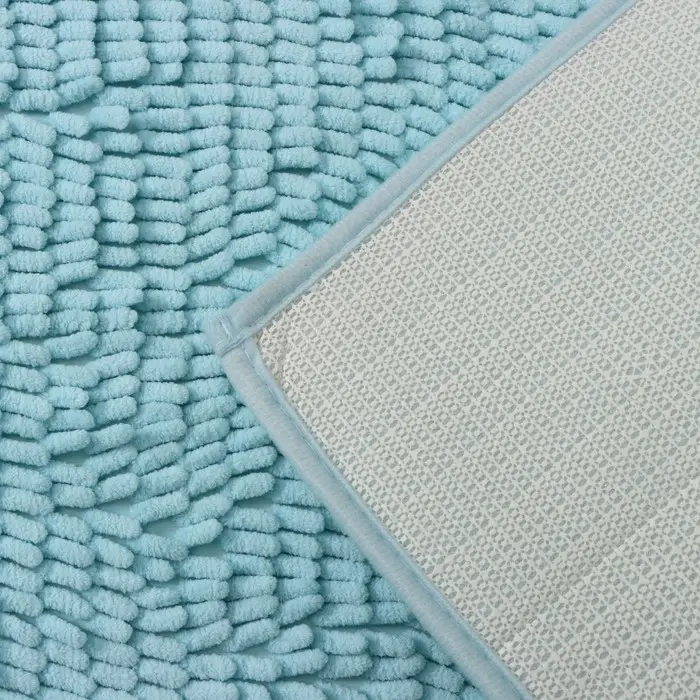 Коврик для ванной Доляна &laquo;Букли длинные&raquo;, 50&times;80 см, длина букли 2 см, голубой