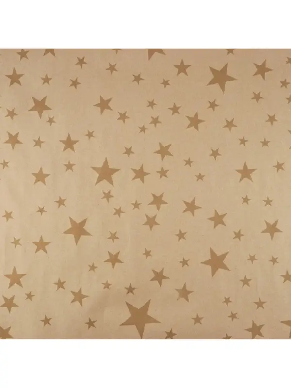 Бумага упаковочная крафтовая «Звёзды», 1 лист, 70 х 100 см