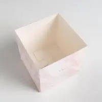 Коробка - переноска для цветов с PVC крышкой Be happy, 12&times;12&times;12 см