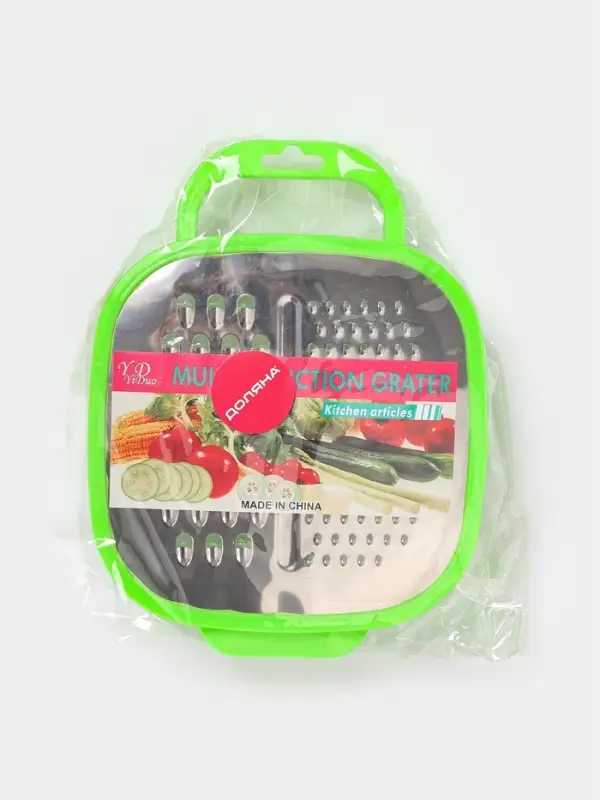 Тёрка с контейнером Доляна &laquo;Универсал&raquo;, 2 в 1, 19&times;14.5&times;3.5 см, зелёная