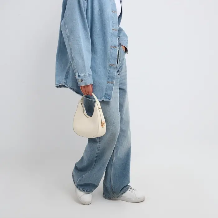 Сумка женская багет на молнии, 20.5&times;7&times;10.5 см, белая