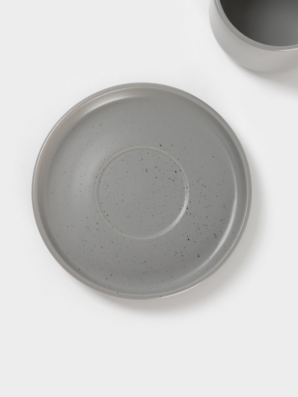 Набор чайный на 1 персону Доляна "Гранит" блюдце 15,5х см, кружка 12х9х7,5 см, белый в крап