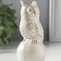 Сувенир керамика "Филин на шаре" беж 6х5,4х11,8 см
