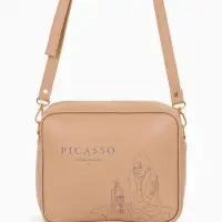 Сумка женская кросс-боди TEXTURA на молнии, 22&times;8&times;17 см, с принтом, бежевая