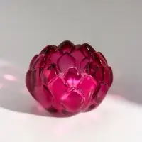 Подсвечник на 1 свечу &laquo;Артишок&raquo;, стекло, малиновый, d=3.8 см, 8&times;8&times;5 см
