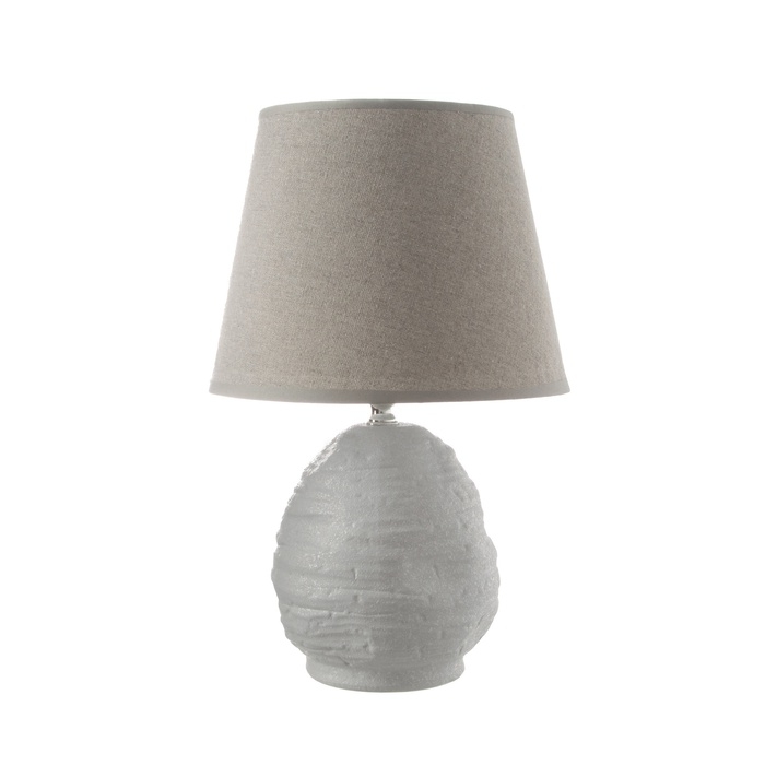 Настольная лампа с абажуром RISALUX «Аризона», 1×40 Вт, Е27, серый, 20×20×32 см Настольная лампа с абажуром RISALUX «Аризона», 1×40 Вт, Е27, серый, 20×20×32 см