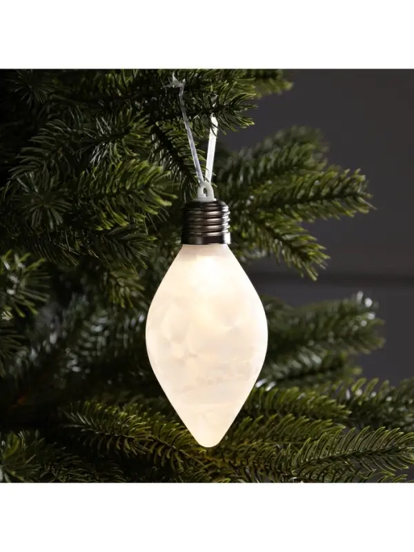 Ёлочный шар &laquo;Снежный шар&raquo;, 7&times;14 см, 1 LED, от батареек LR44&times;3, свечение тёплое белое