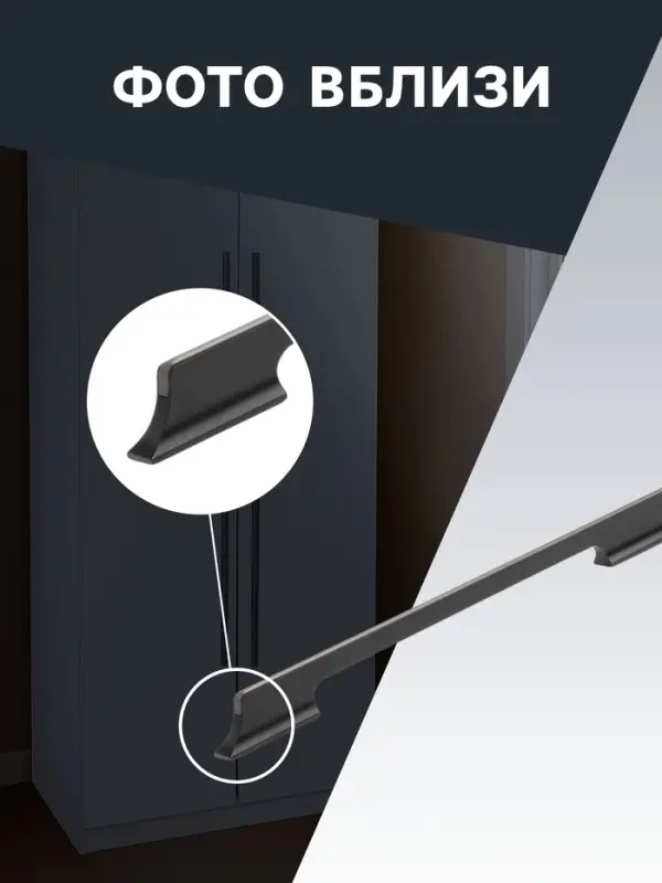 Ручка-скоба CAPPIO, алюминий, м/о 576 мм, цвет черный с серой вставкой