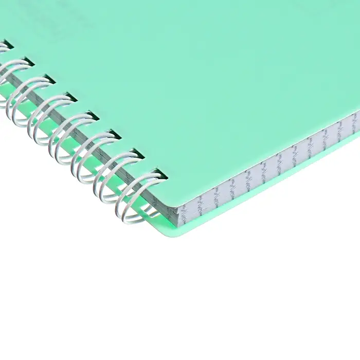 Блокнот А5 80 листов, в клетку, на гребне, NEWtone PASTEL МЯТА, пластиковая обложка, блок 80 г/м2, МИКС