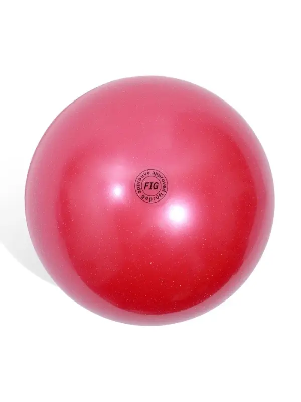 Мяч для художественной гимнастики Металлик с блестками, диаметр 19см, цвет красный Мяч для художественной гимнастики Металлик с блестками, диаметр 19см, цвет красный