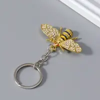 Брелок металл "Пчёлка" стразы 3,2х5,5х0,7 см