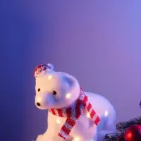 Фигура светодиодная &laquo;Мишка в колпаке&raquo;, 20 LED, 15&times;30&times;26 см, постоянное свечение, от батареек, свечение тёплое белое