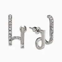 Серьги &laquo;Сияние линий&raquo;, белые в серебре