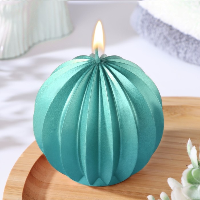 Свеча фигурная  Свеча фигурная "Шар граненый", 6,5х6,5 см, тиффани, в коробке