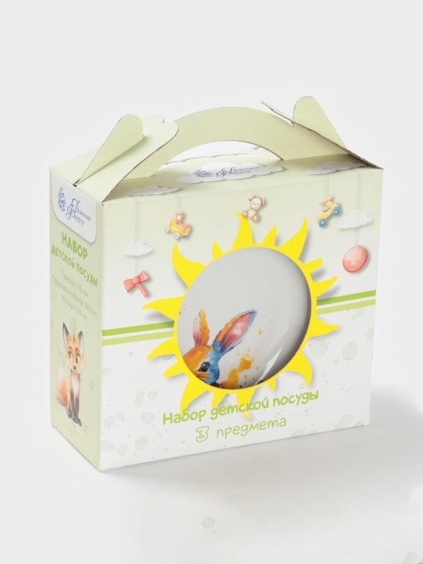 Набор посуды 3 предм. Зайка Цветной И.У.