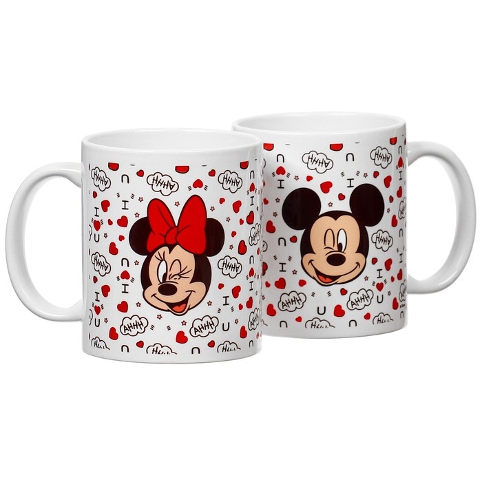 Набор парных кружек, 320 мл Набор парных кружек, 320 мл "Сердечки", Микки и друзья